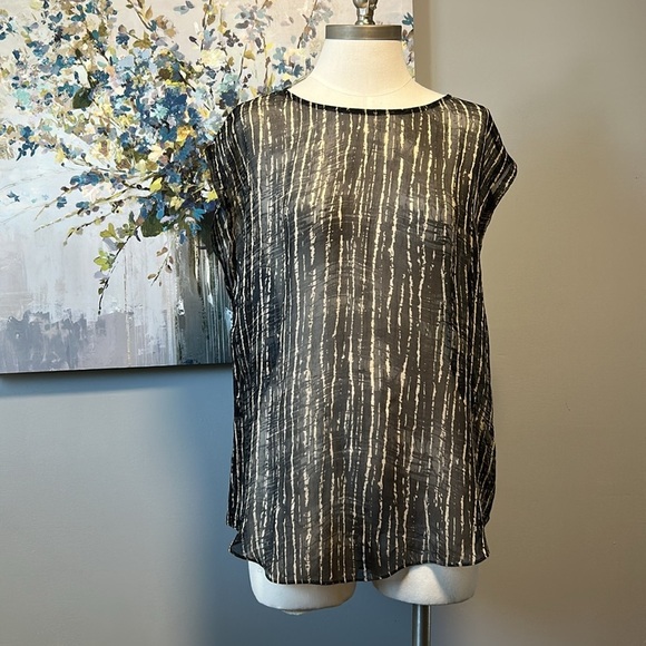 Eileen Fisher Sheer 100% Silk Sleeveless Tunic Top M/L - Picture 9 of 12